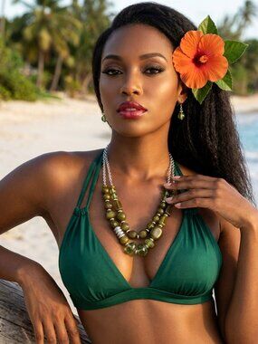 Pina Colada Paradise Green Necklace & Earrings
